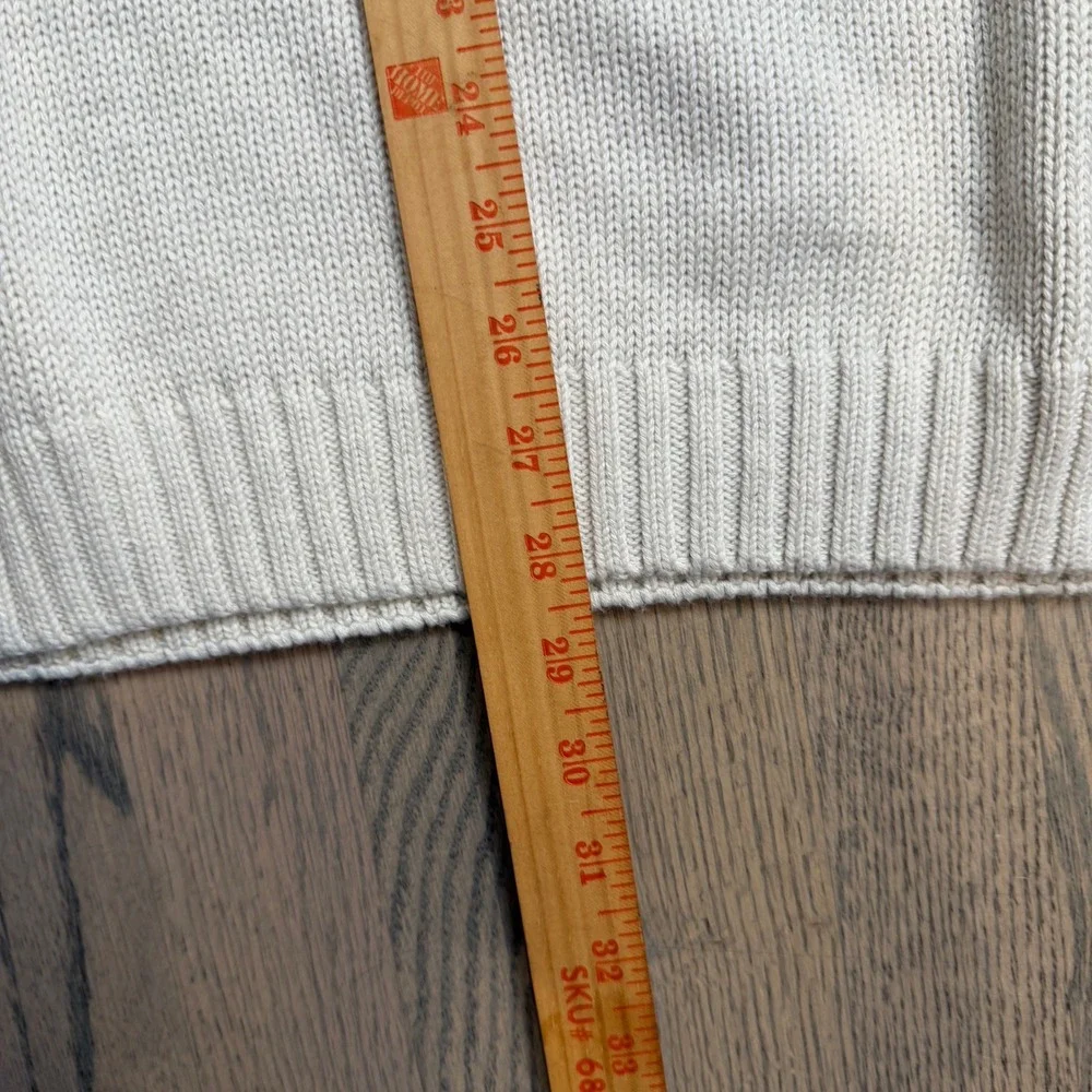 Chaps Mens XXL Cream 100% Cotton‎ Crew Neck Sweater Logo Long Sleeve Pullover